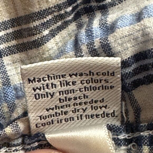 Croft & Barrow Shirt Mens XXL Quick Dry Plaid Blue Button Up Pre-owned - Picture 8 of 8